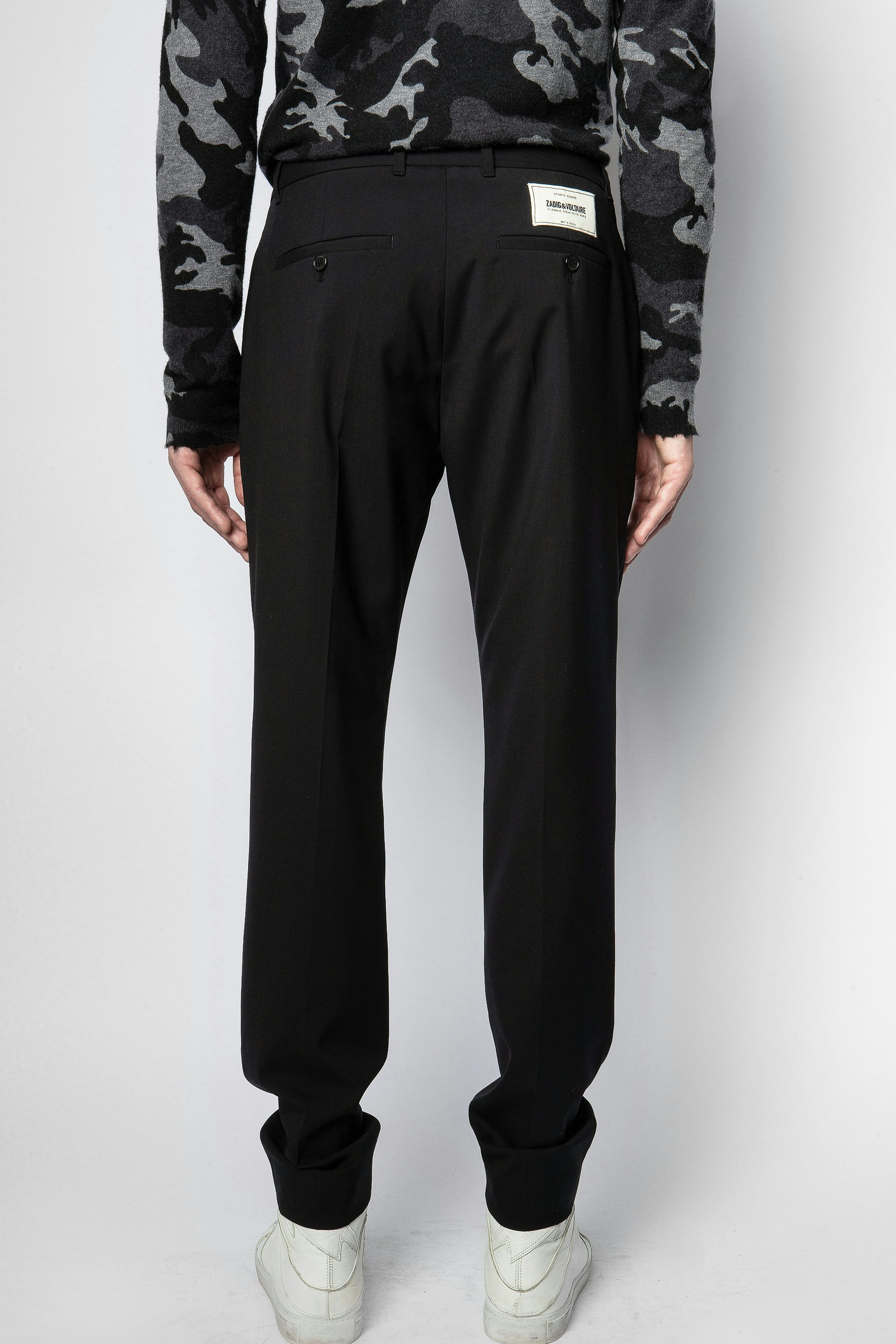 Hose Paris Wool Tech - Schwarze Herrenhose aus Wolle